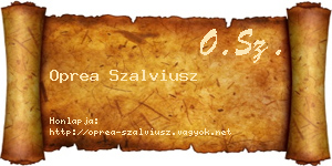Oprea Szalviusz névjegykártya